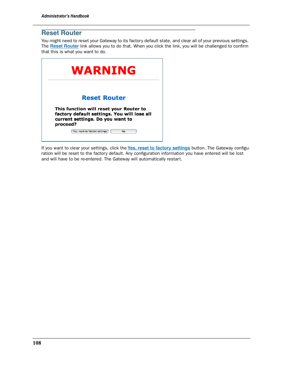 Reset router | Motorola Netopia 3397GP User Manual | Page 108 / 254
