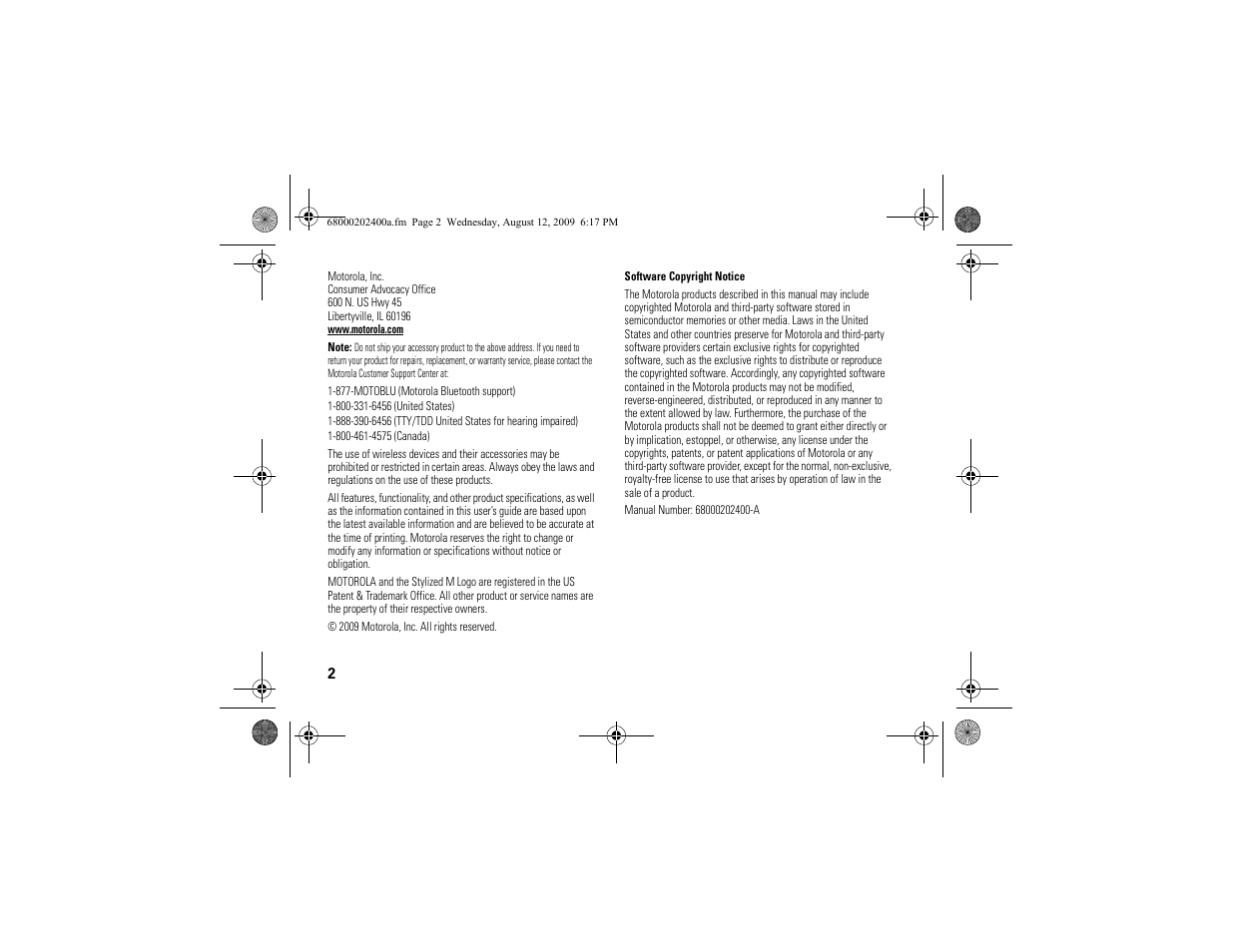 Motorola MOTONAV TN500 Series User Manual | Page 4 / 22