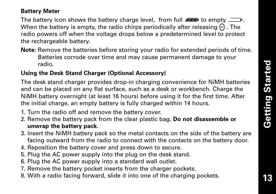 Ge tt in g s ta rt e d 13 | Motorola T6500 User Manual | Page 14 / 38