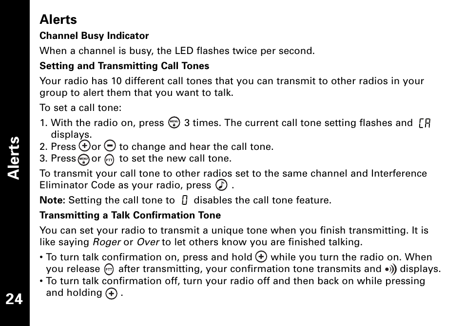Ale rt s, Alerts | Motorola T6500 User Manual | Page 25 / 38