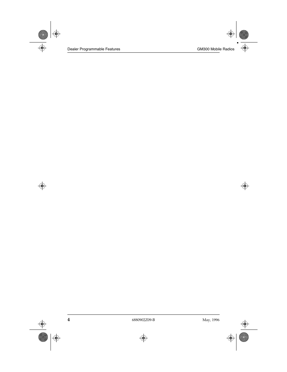 Dealer programmable features | Motorola RADIUS GM300 User Manual | Page 6 / 8