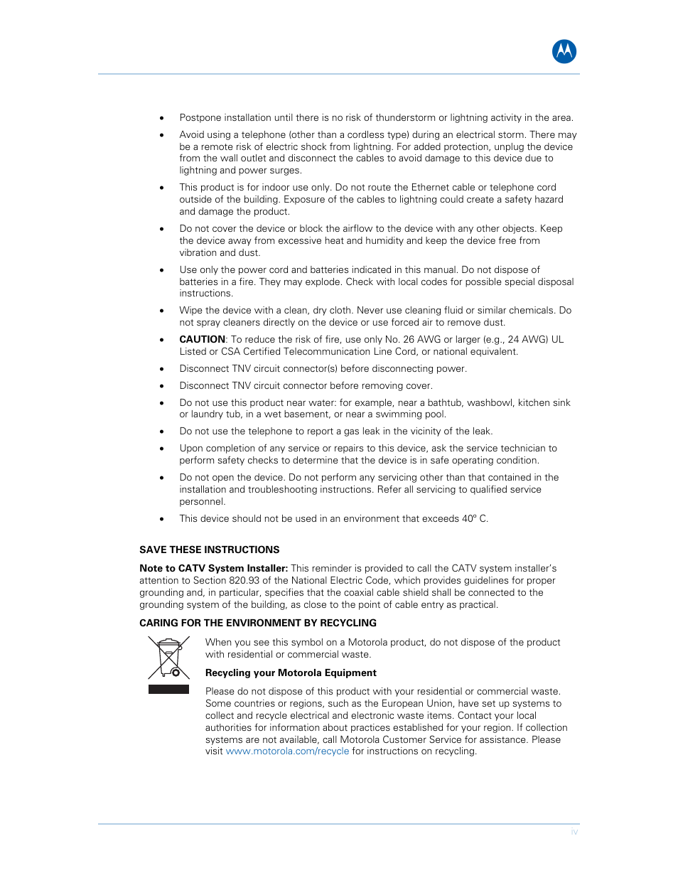 Motorola SURFboard SVG1501E User Manual | Page 4 / 83