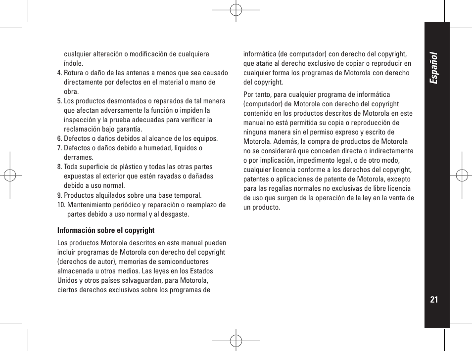 Español | Motorola PMR446 User Manual | Page 89 / 134