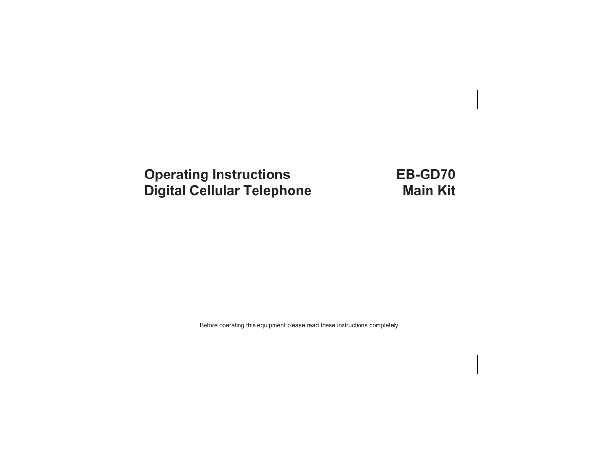 Motorola EB-GD70 User Manual | 40 pages