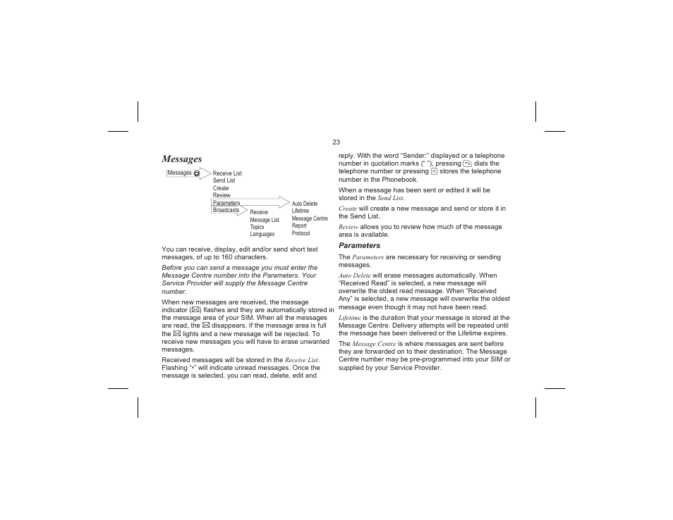 Messages | Motorola EB-GD70 User Manual | Page 26 / 40