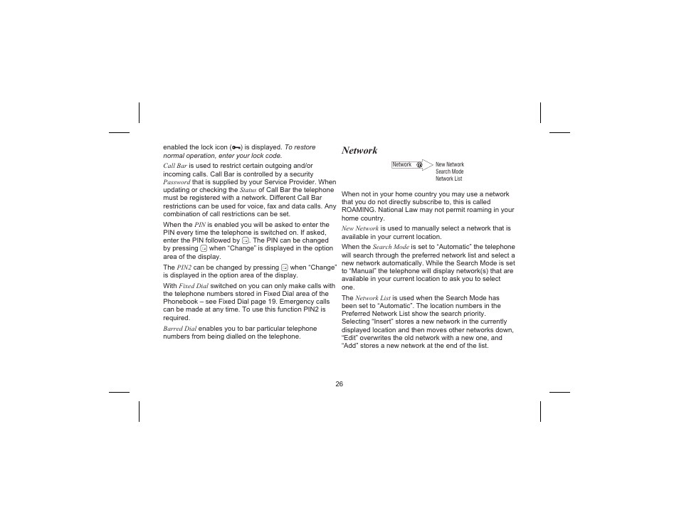 Network | Motorola EB-GD70 User Manual | Page 29 / 40