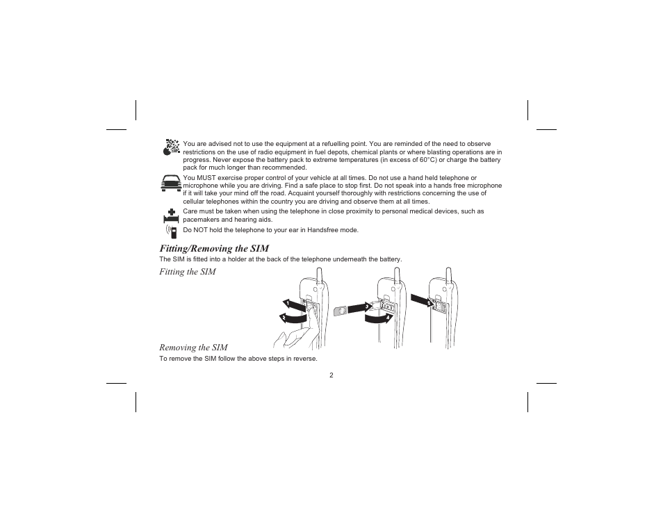 Fitting/removing the sim | Motorola EB-GD70 User Manual | Page 5 / 40