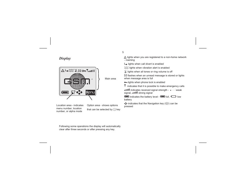 Display | Motorola EB-GD70 User Manual | Page 8 / 40