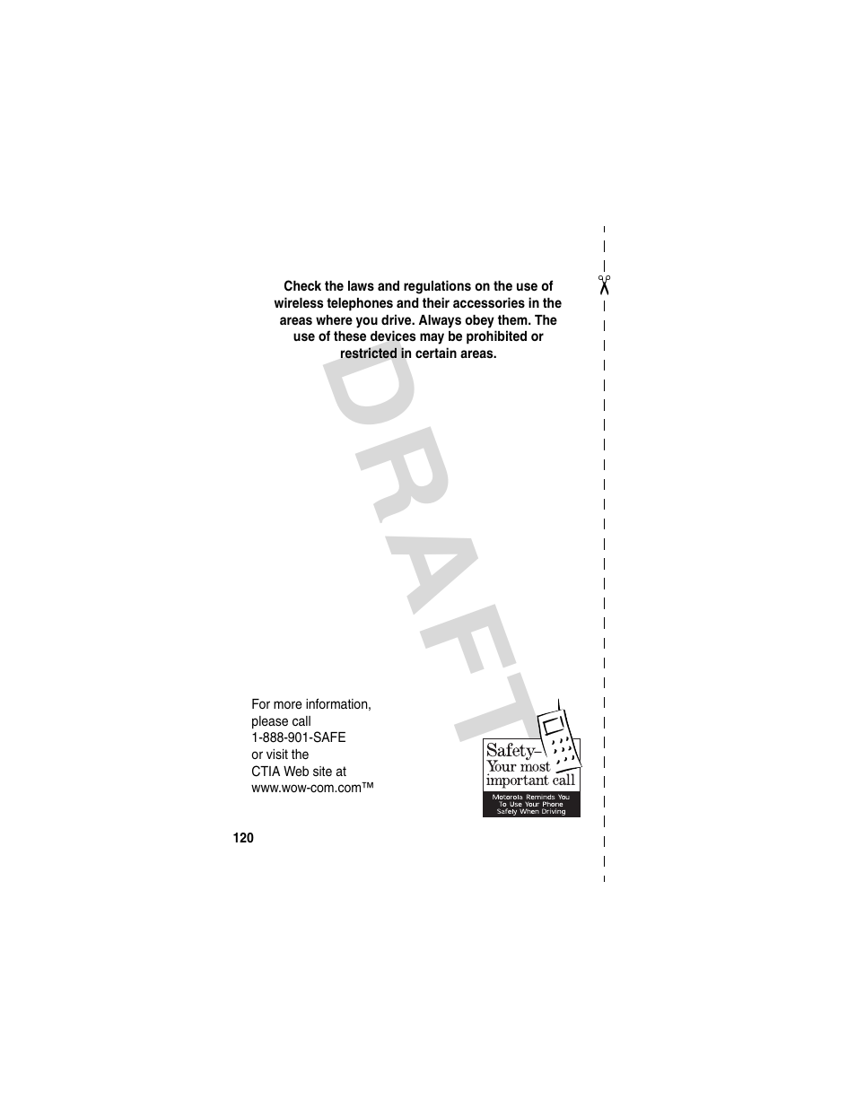 Dra f t | Motorola V600 GSM R3.6 User Manual | Page 121 / 121