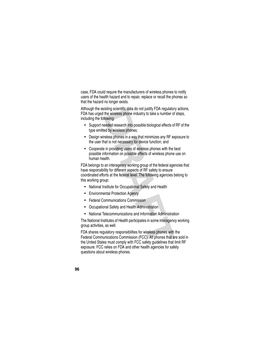 Dra f t | Motorola V600 GSM R3.6 User Manual | Page 97 / 121