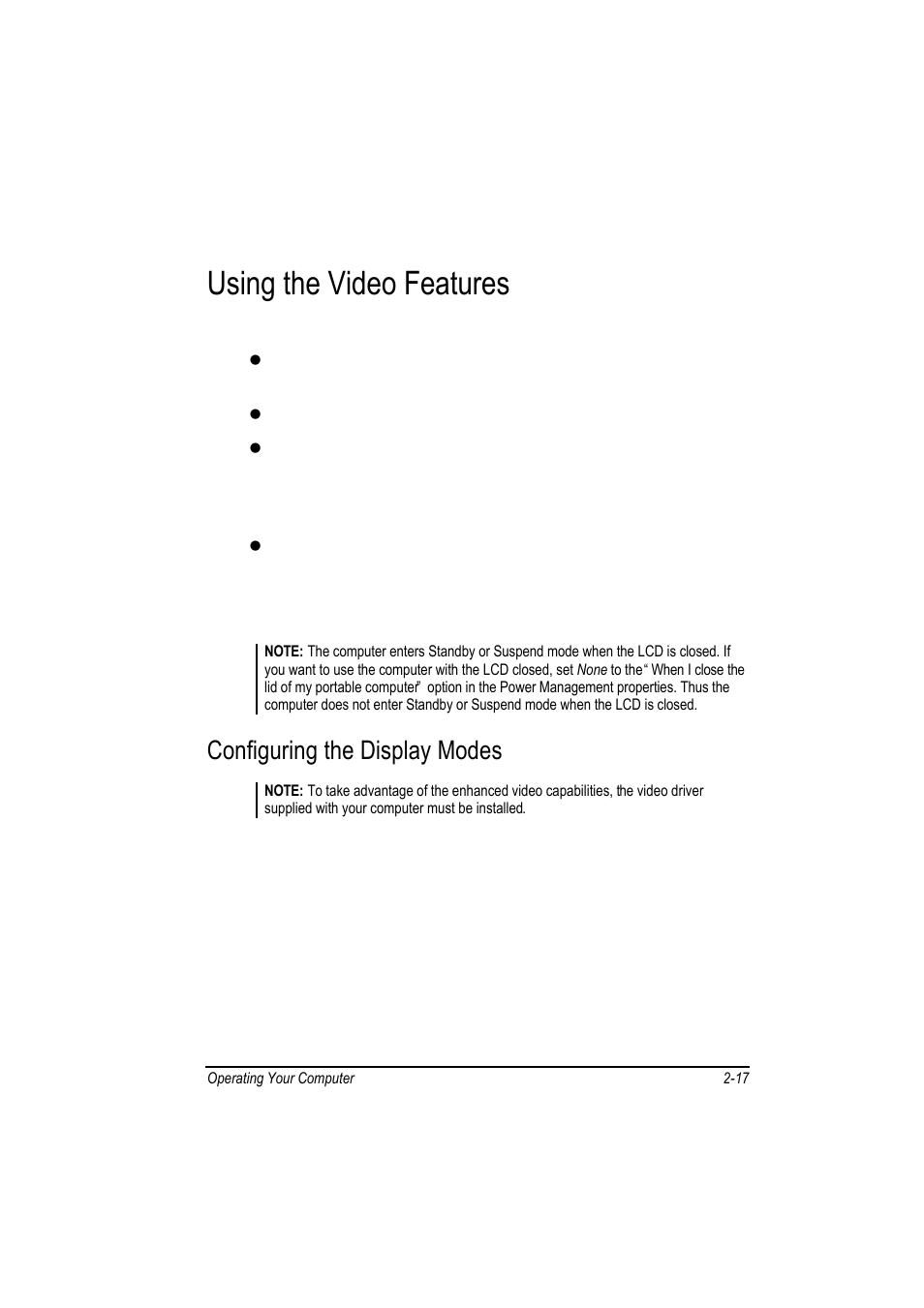 Using the video features, Configuring the display modes | Motorola L3392 User Manual | Page 53 / 134