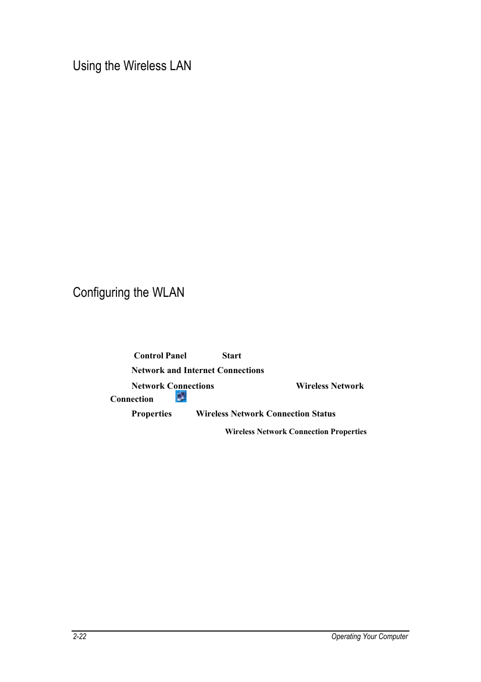 Using the wireless lan, Configuring the wlan | Motorola L3392 User Manual | Page 58 / 134