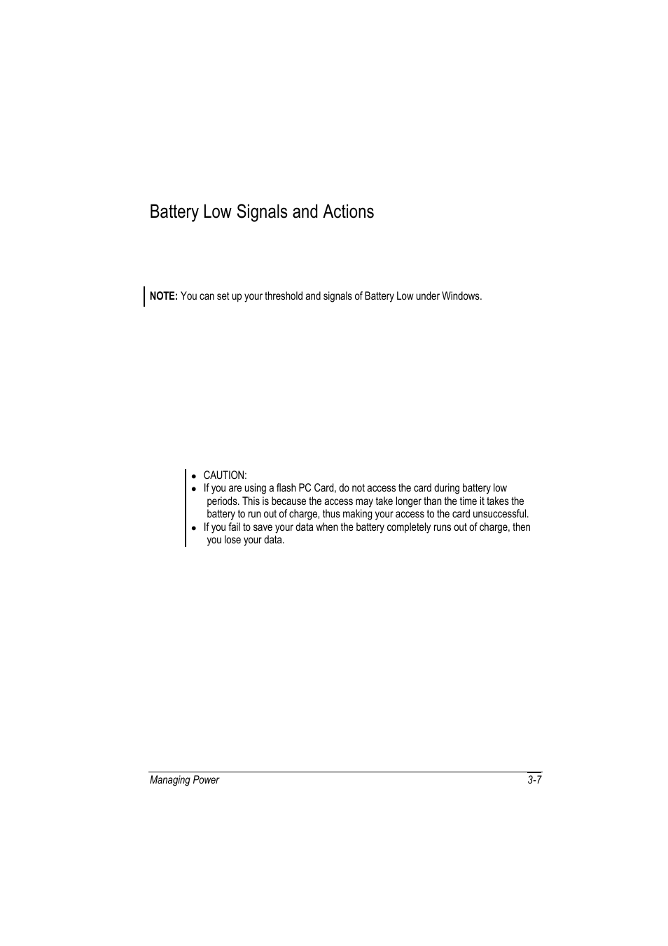 Battery low signals and actions | Motorola L3392 User Manual | Page 65 / 134