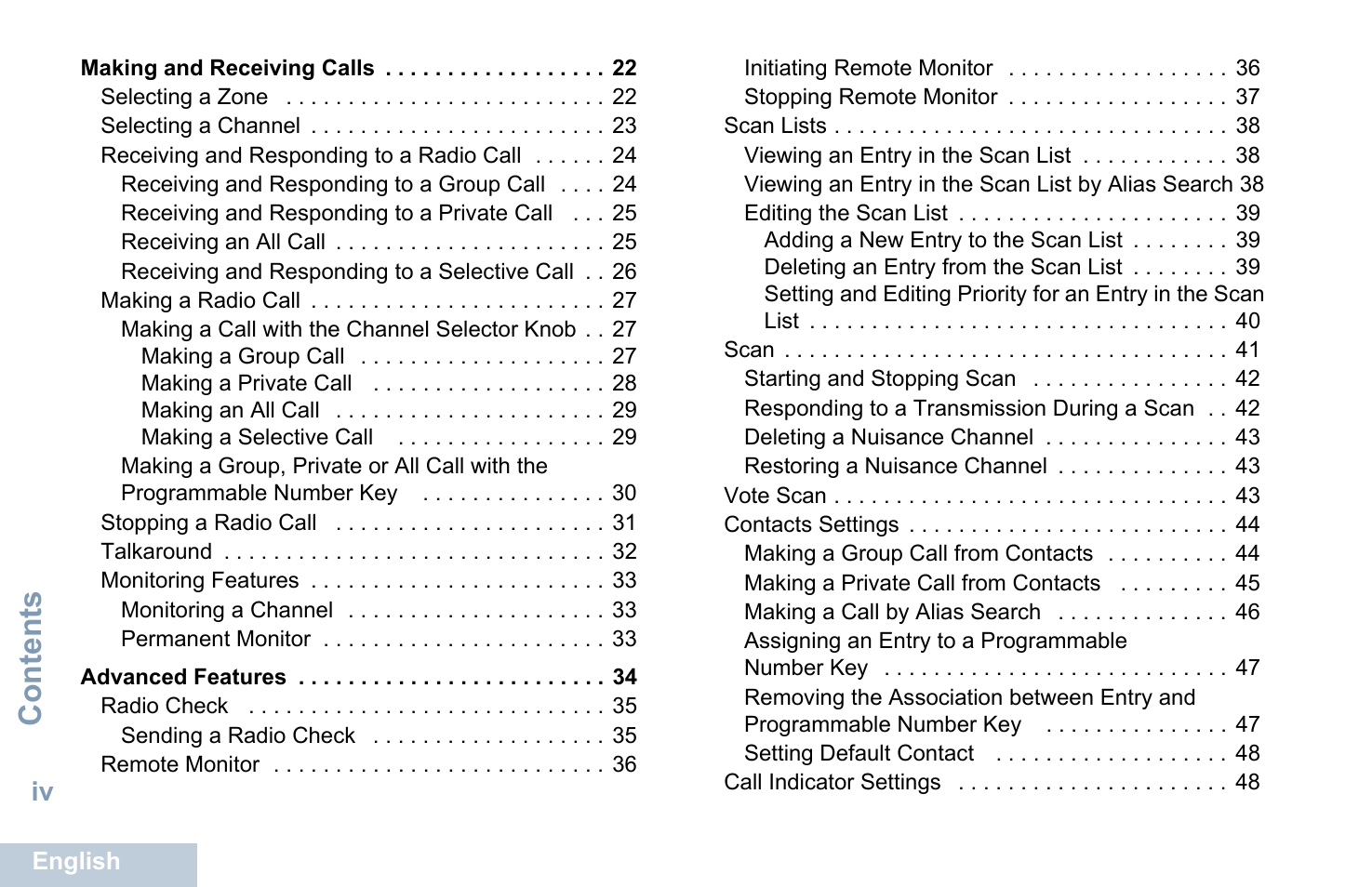 Content s | Motorola XPR 7550 User Manual | Page 6 / 120