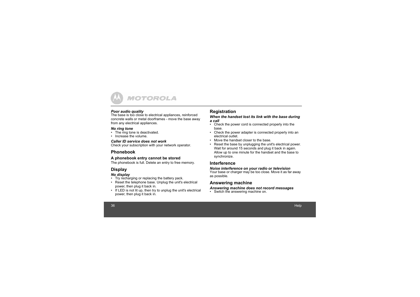 Motorola S803 User Manual | Page 36 / 52