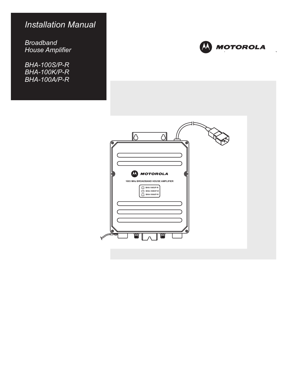 Motorola Broadband House Amplifier BHA-100K/P-R User Manual | 28 pages