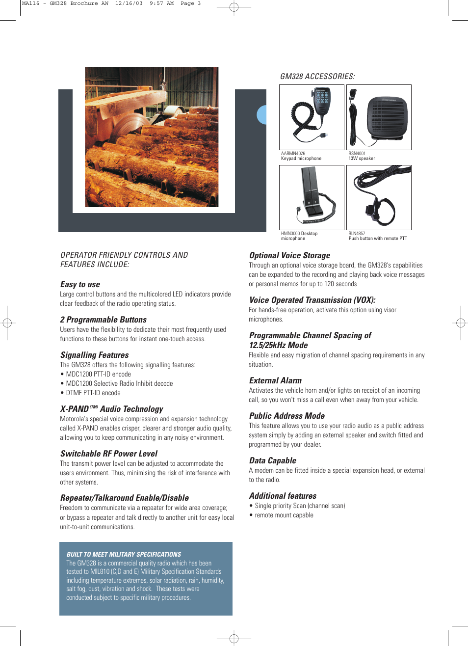 Motorola Mobile 2-Way Radio GM328 User Manual | Page 3 / 4