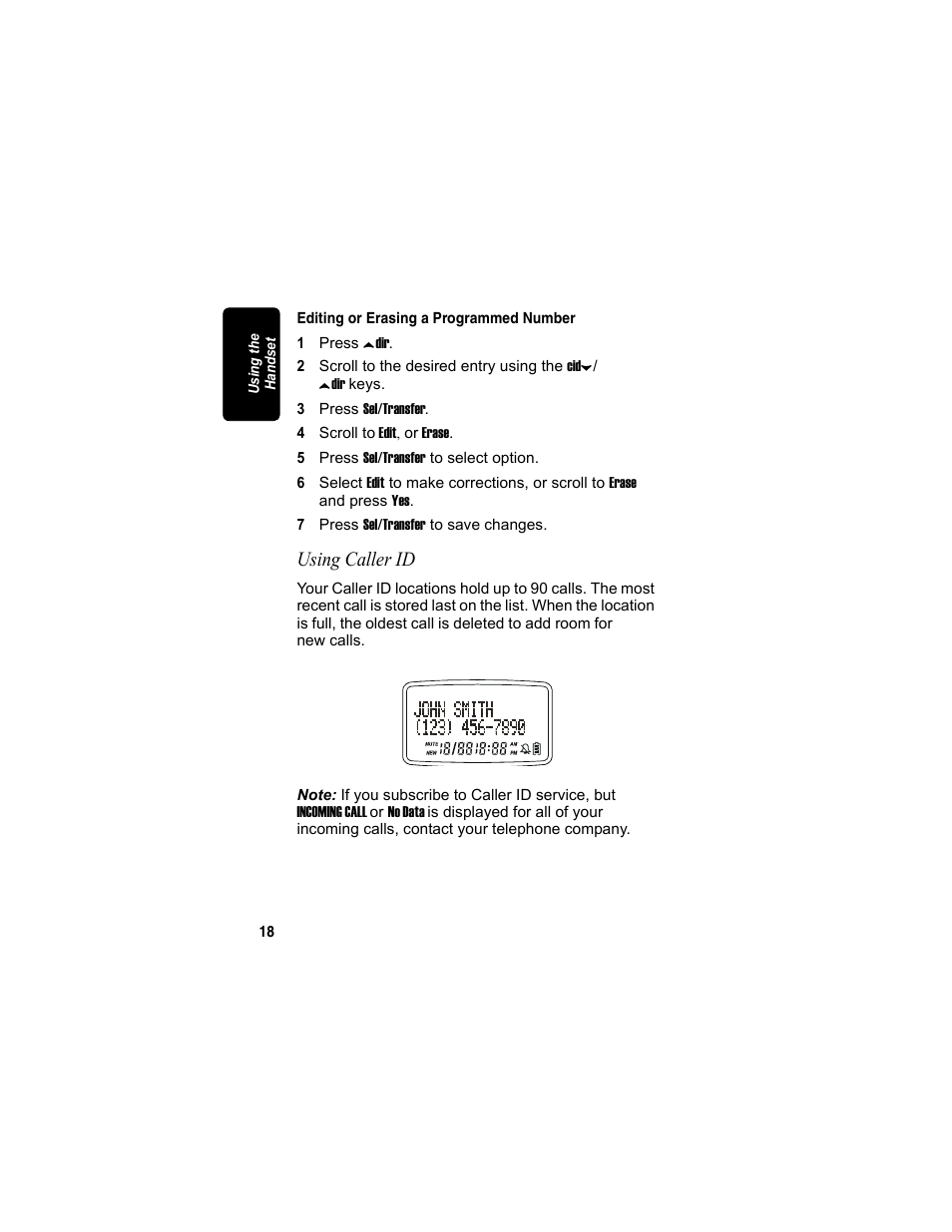 Editing or erasing a programmed number, Using caller id, Re l im in a r y | Motorola MA3153 User Manual | Page 32 / 78