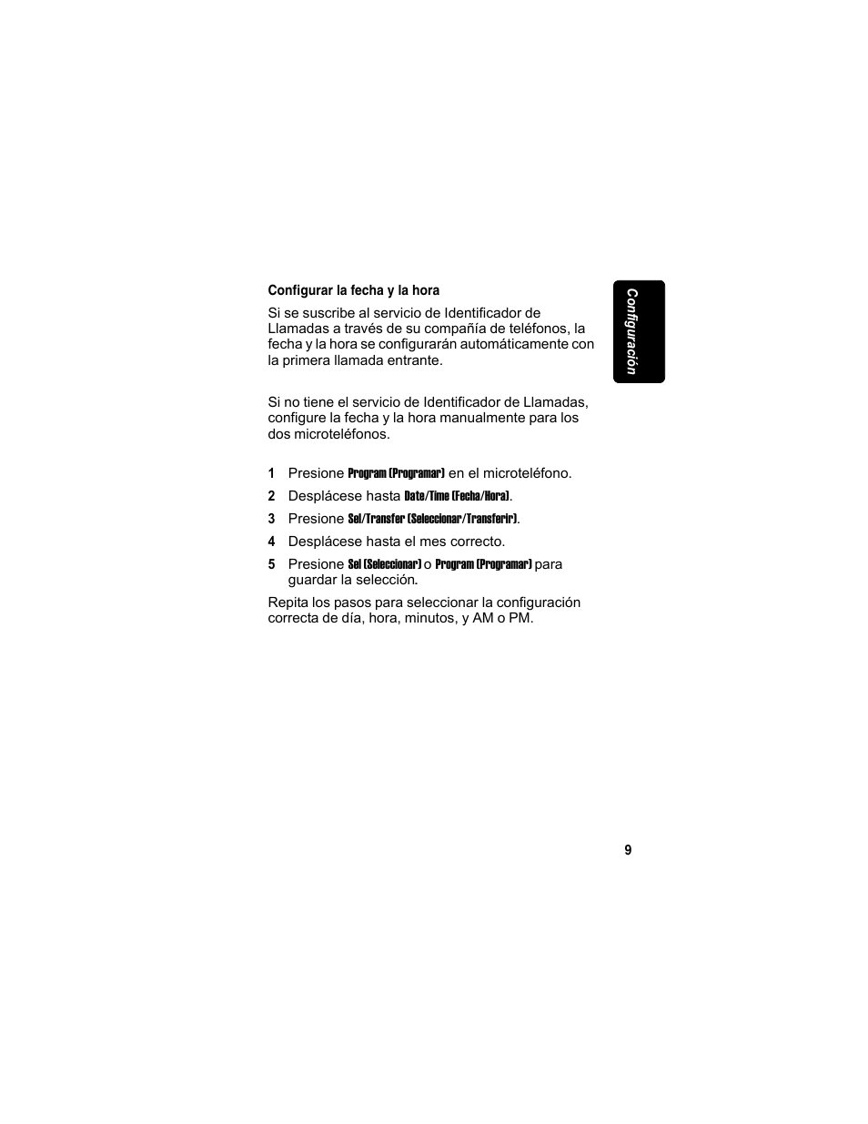 Configurar la fecha y la hora | Motorola MA3153 User Manual | Page 61 / 78