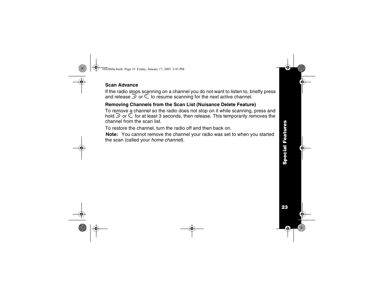 Scan advance | Motorola T5620 User Manual | Page 25 / 33