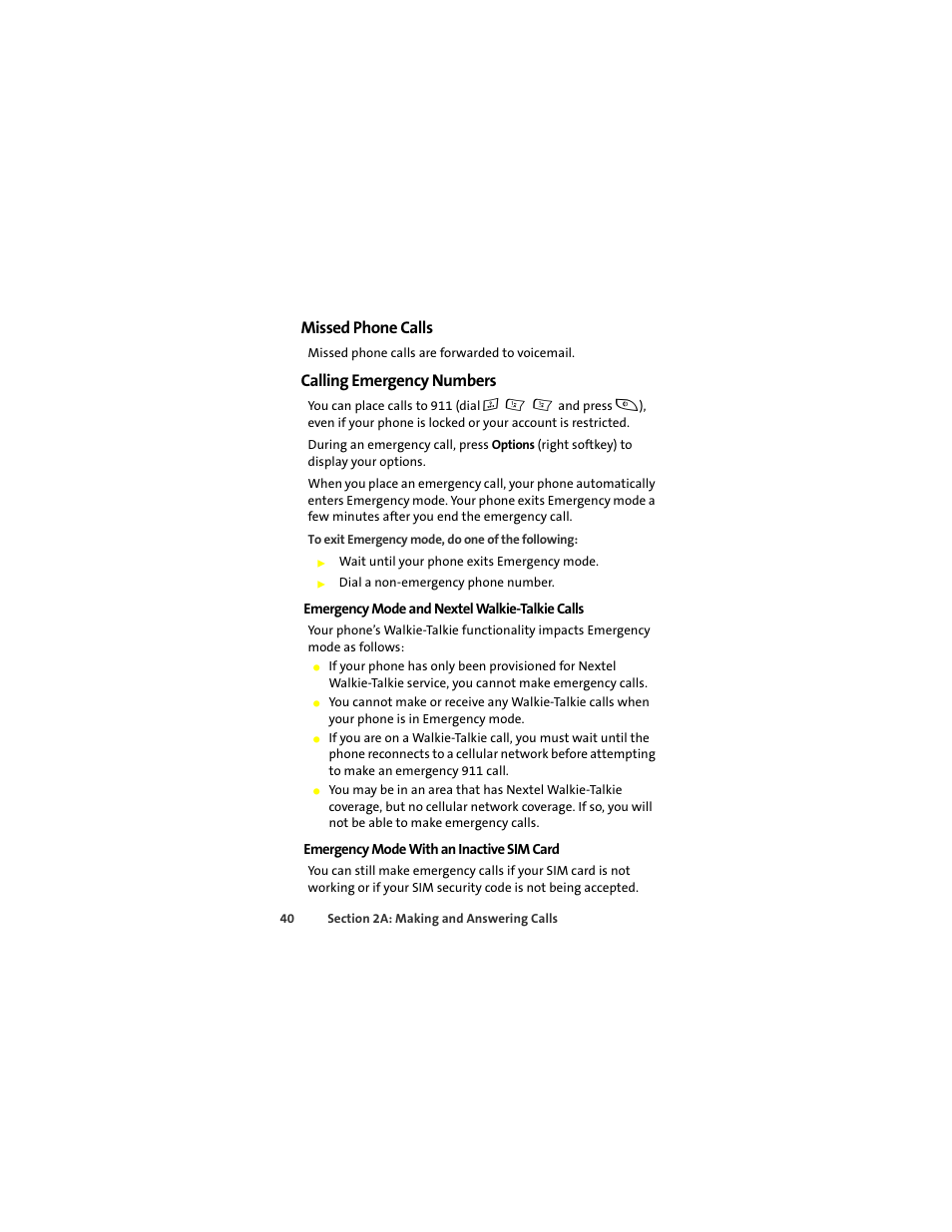 Missed phone calls, Calling emergency numbers | Motorola Deluxe Ic902 User Manual | Page 58 / 289