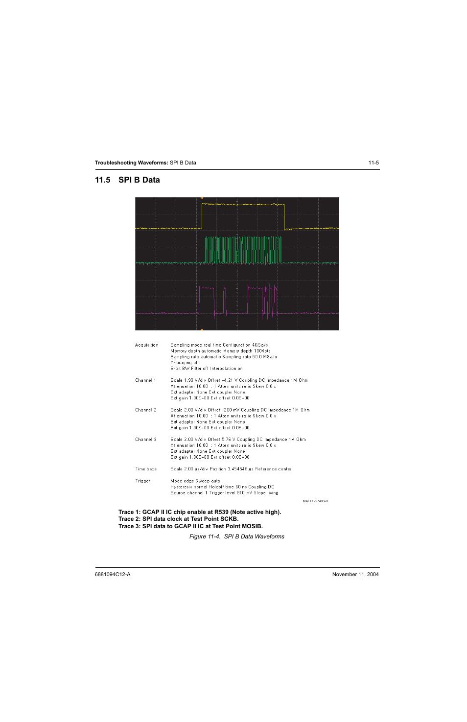 5 spi b data, 5 spi b data -5, Figure 11-4. spi b data waveforms -5 | Spi b data | Motorola SSETM 5000 User Manual | Page 163 / 224