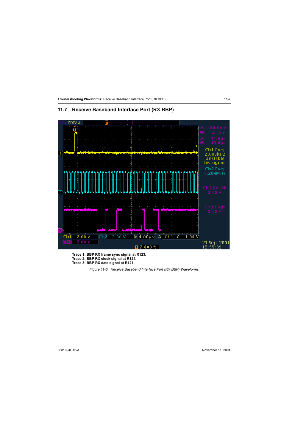 7 receive baseband interface port (rx bbp), 7 receive baseband interface port (rx bbp) -7, Receive baseband interface port (rx bbp) | Motorola SSETM 5000 User Manual | Page 165 / 224