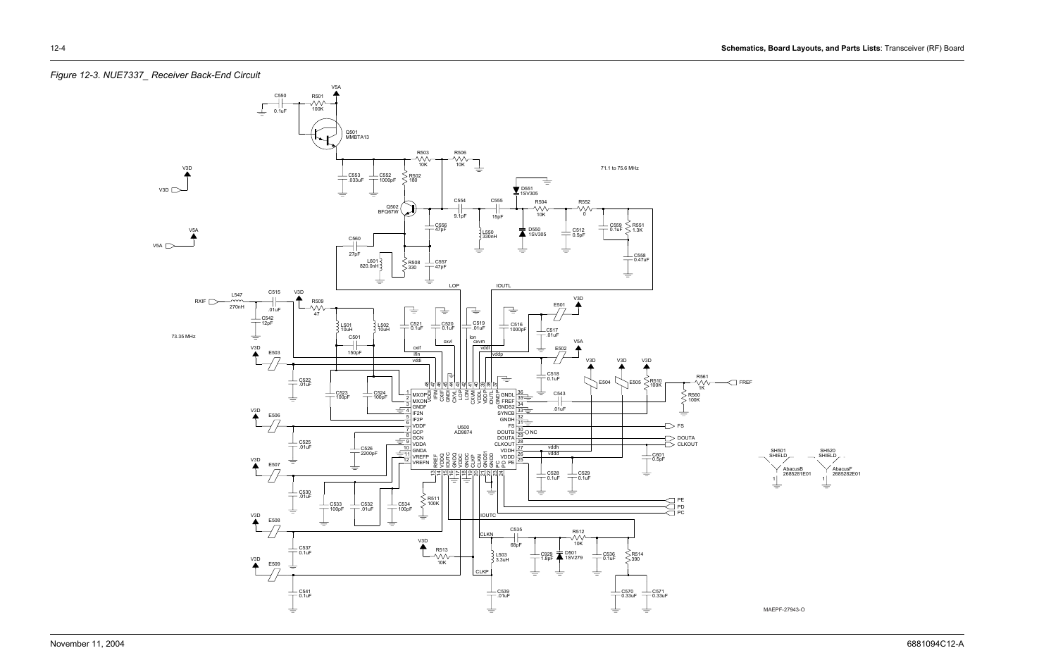 Figure 12-3, Nue7337_ receiver back-end circuit | Motorola SSETM 5000 User Manual | Page 170 / 224