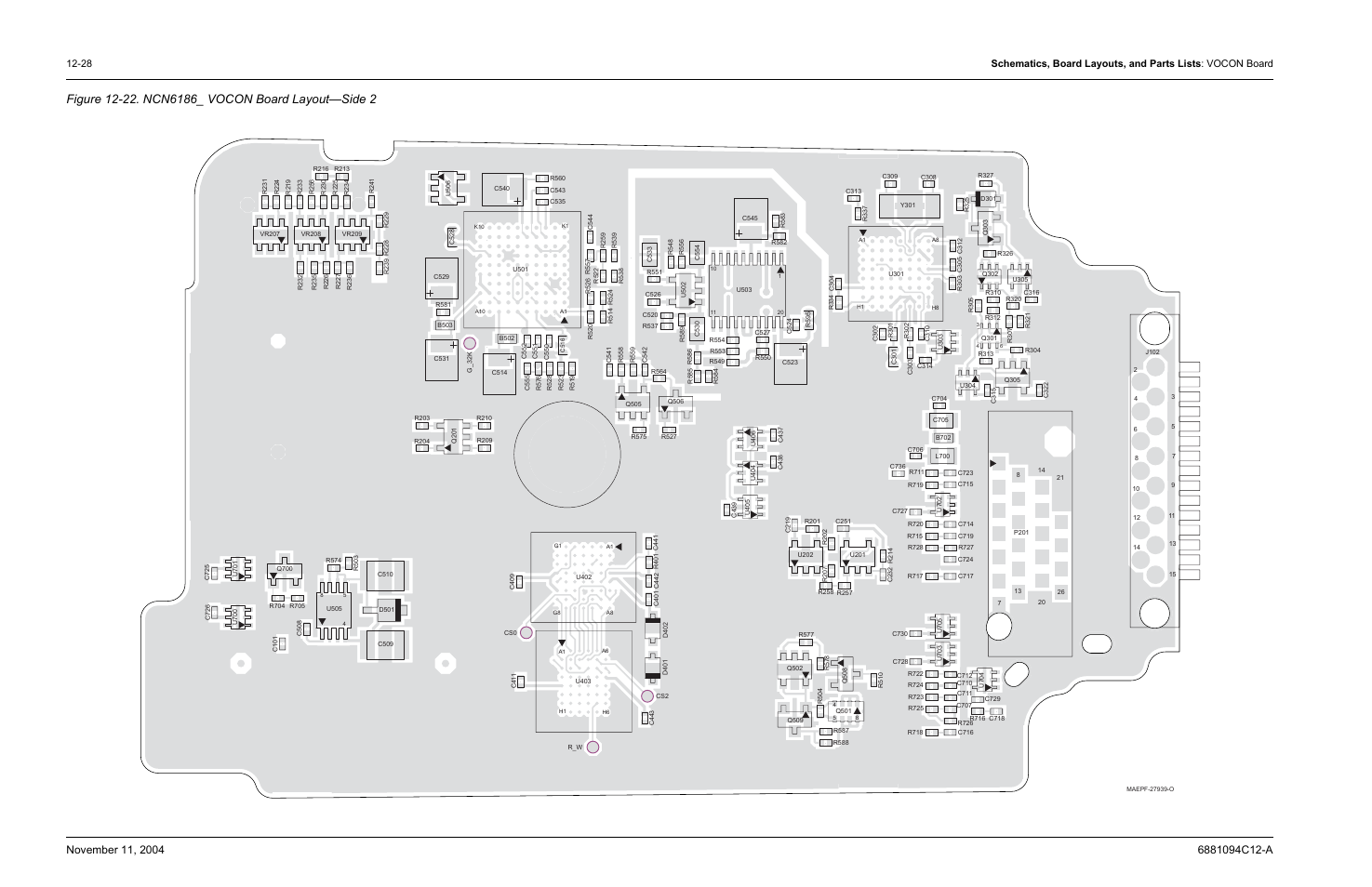 Ncn6186_ vocon board layout—side 2 | Motorola SSETM 5000 User Manual | Page 194 / 224