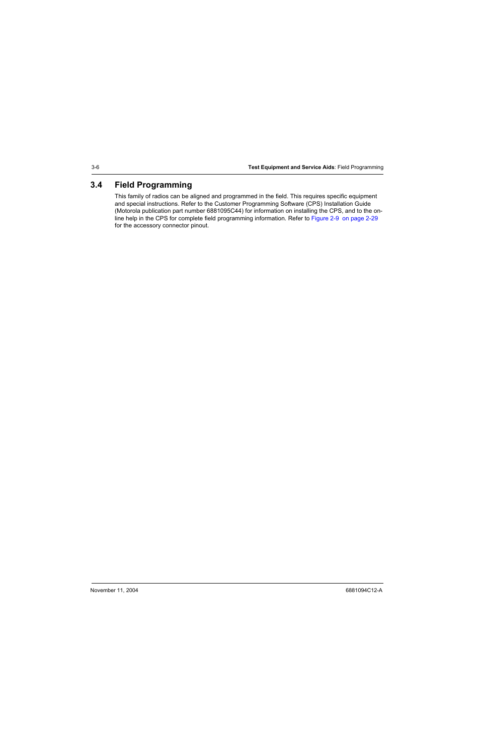 4 field programming, Field programming -6 | Motorola SSETM 5000 User Manual | Page 62 / 224