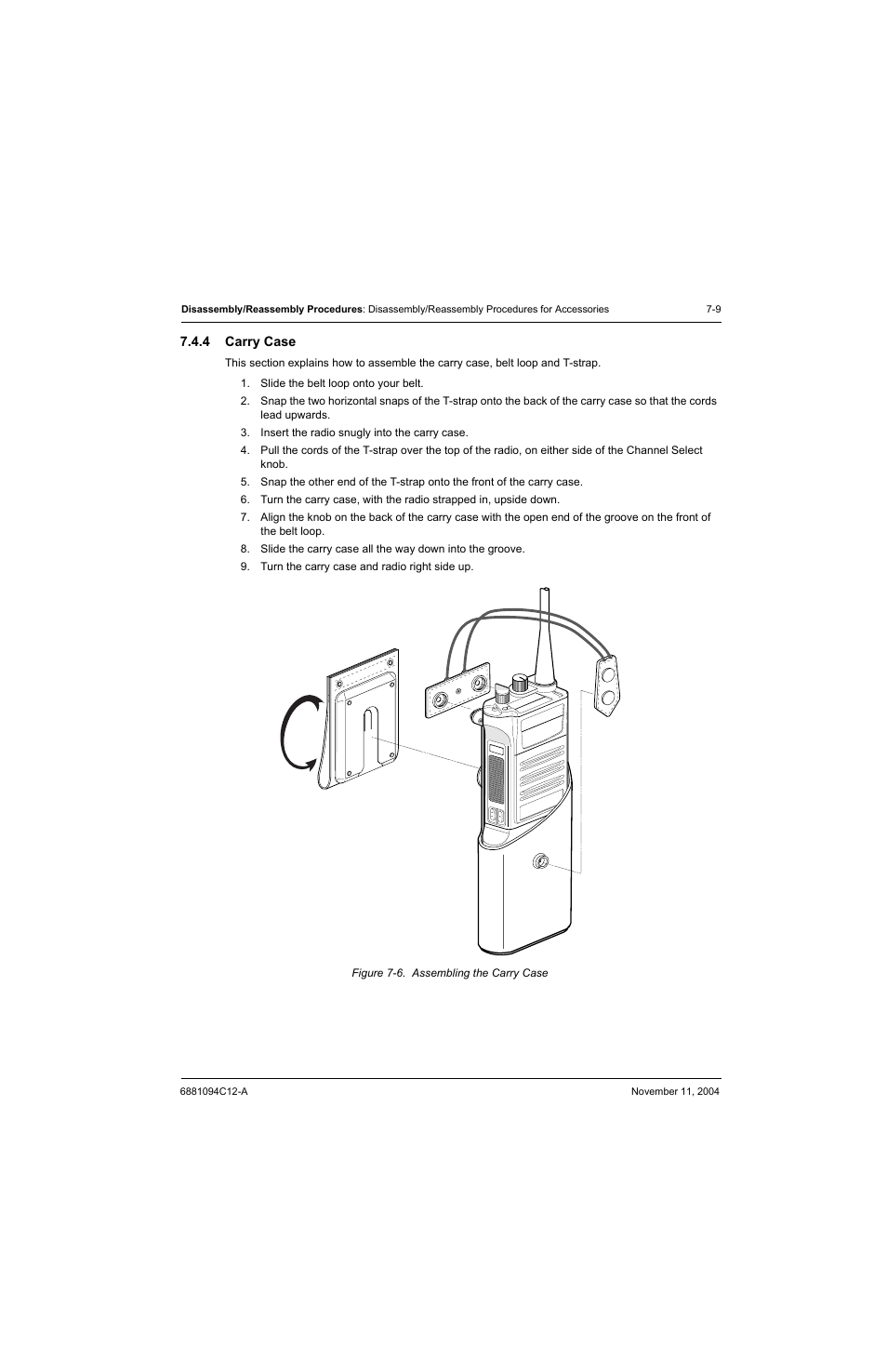 4 carry case, Carry case -9, Figure 7-6. assembling the carry case -9 | Motorola SSETM 5000 User Manual | Page 91 / 224