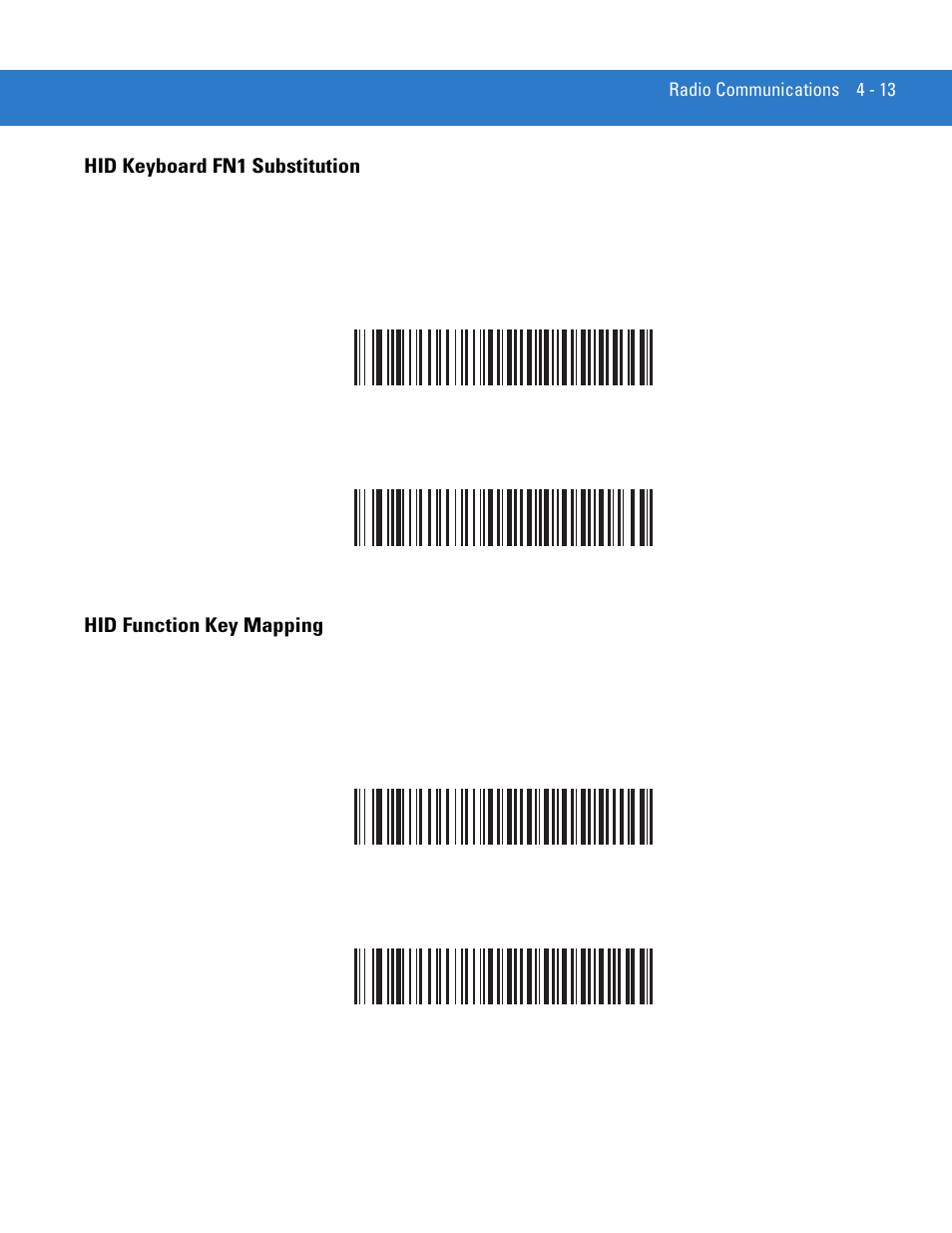 Hid keyboard fn1 substitution, Hid function key mapping | Motorola LS3578 User Manual | Page 57 / 378