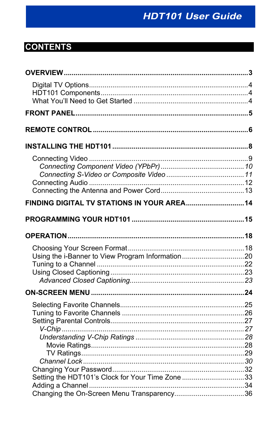 Motorola HDT101 User Manual | Page 7 / 54