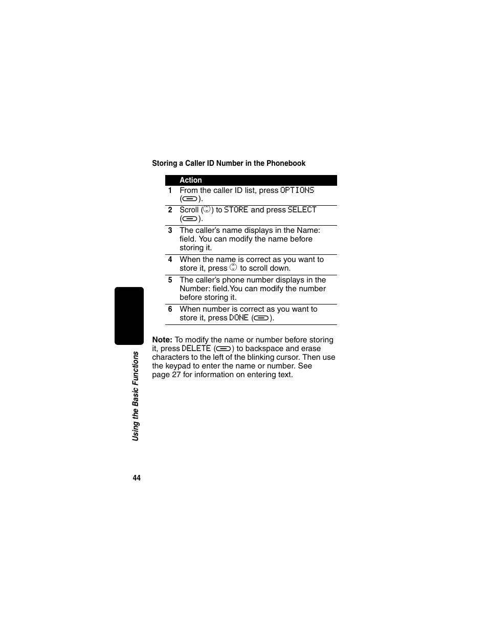 Storing a caller id number in the phonebook, Re l im in a r y | Motorola MD470 Series User Manual | Page 46 / 62