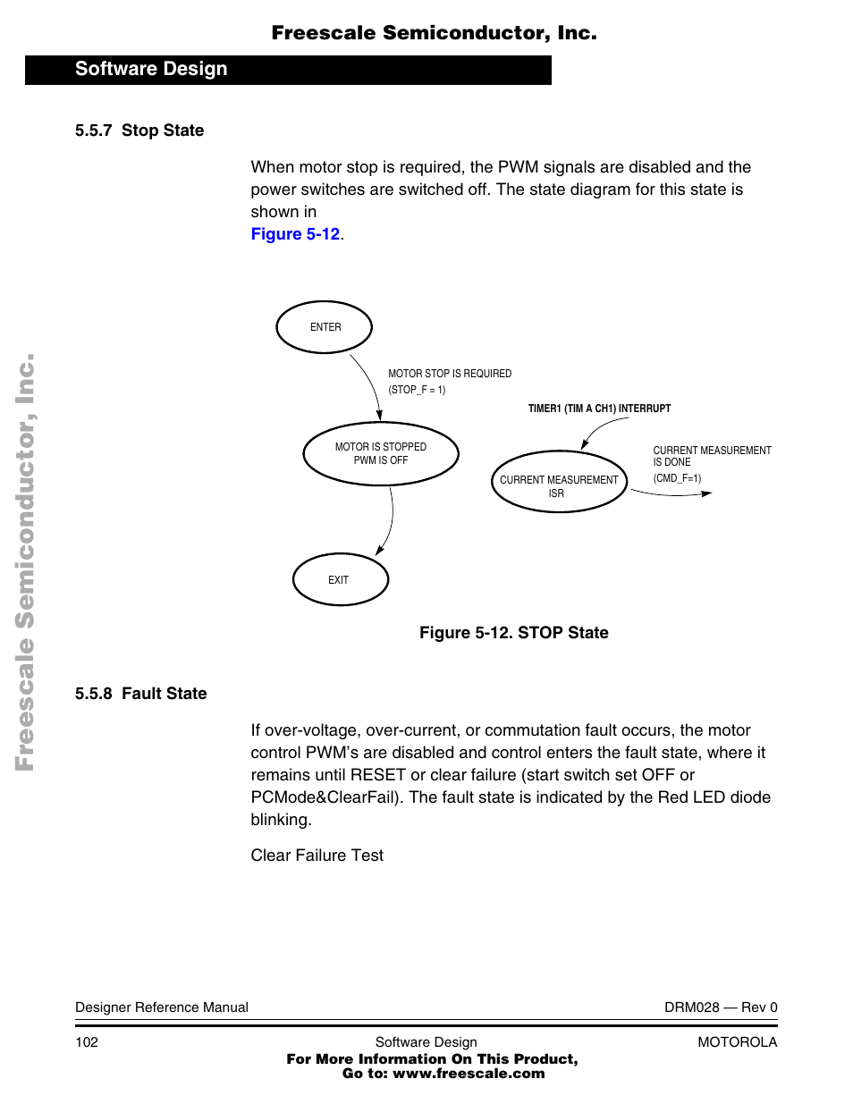 Stop state | Motorola M68HC08 User Manual | Page 102 / 168