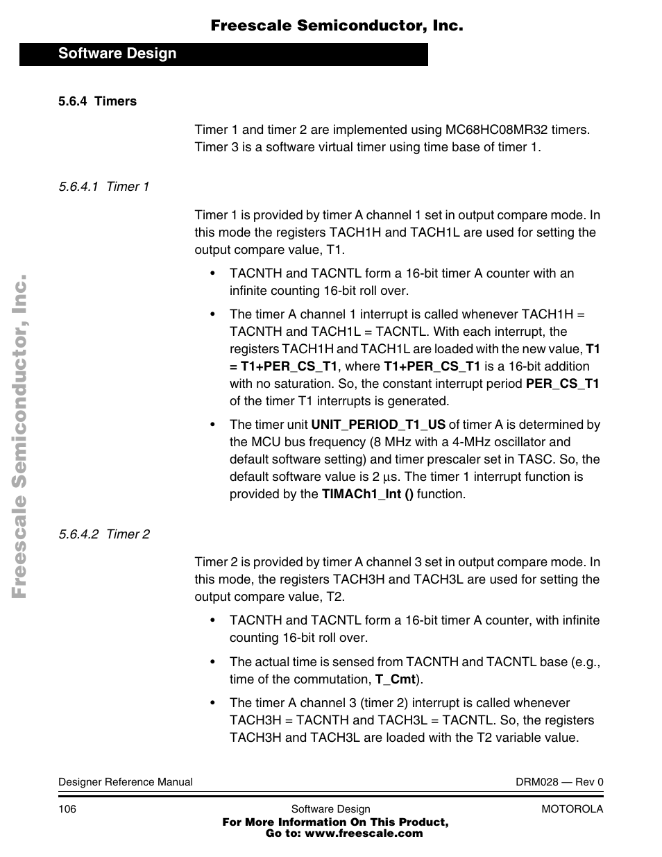 Motorola M68HC08 User Manual | Page 106 / 168