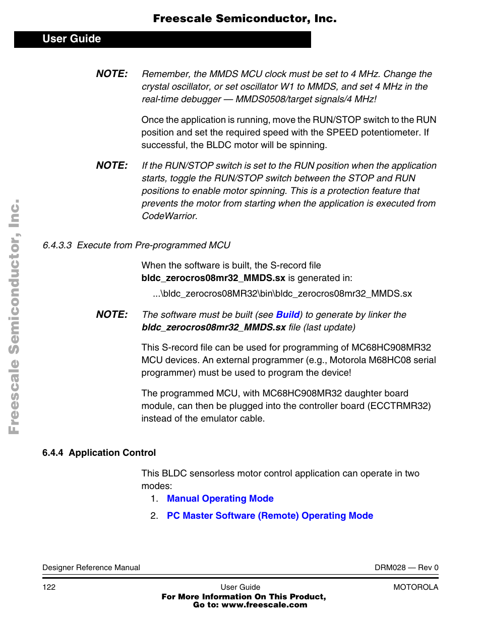 Motorola M68HC08 User Manual | Page 122 / 168