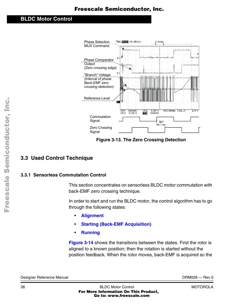 3 used control technique, Used control technique, The zero crossing detection | Motorola M68HC08 User Manual | Page 38 / 168