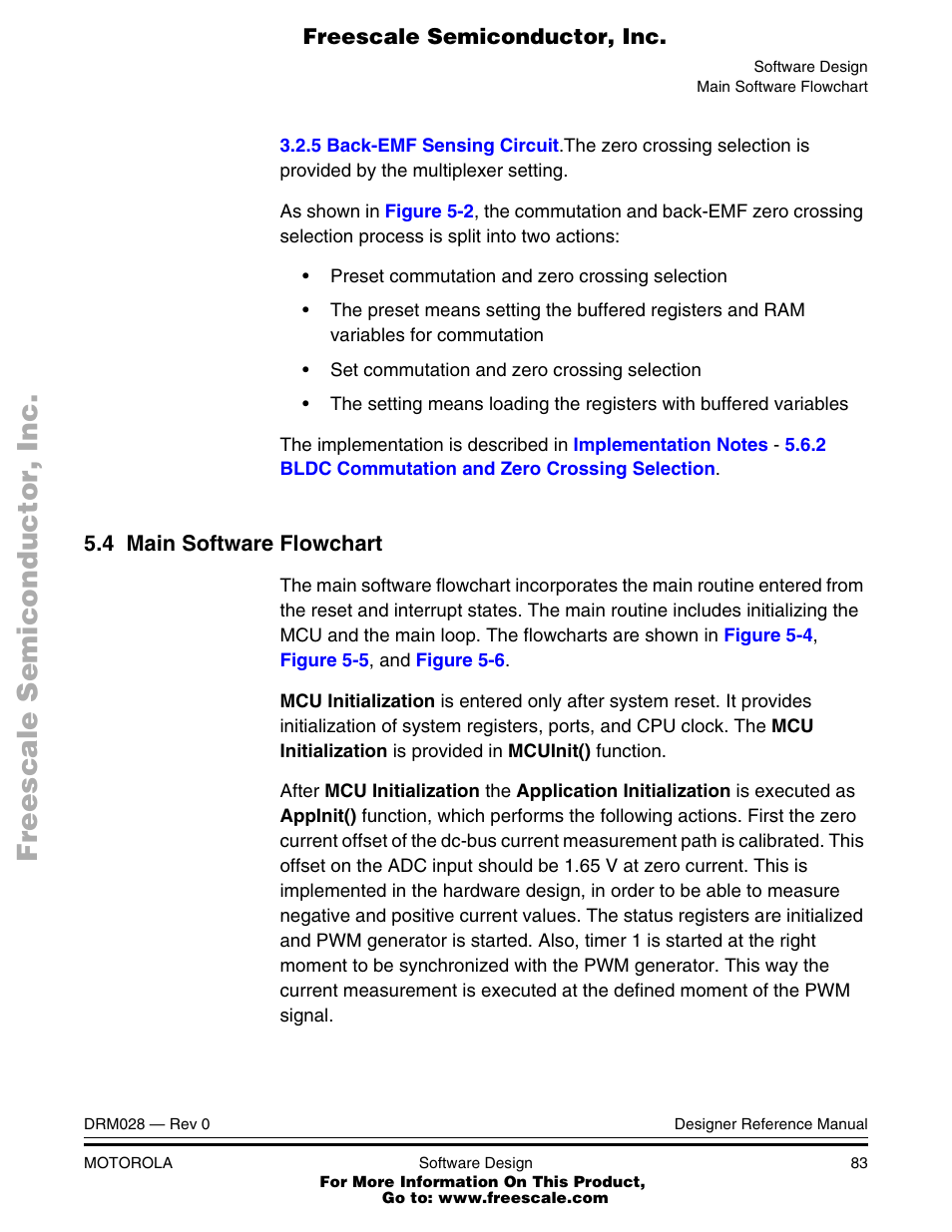 4 main software flowchart, Main software flowchart | Motorola M68HC08 User Manual | Page 83 / 168