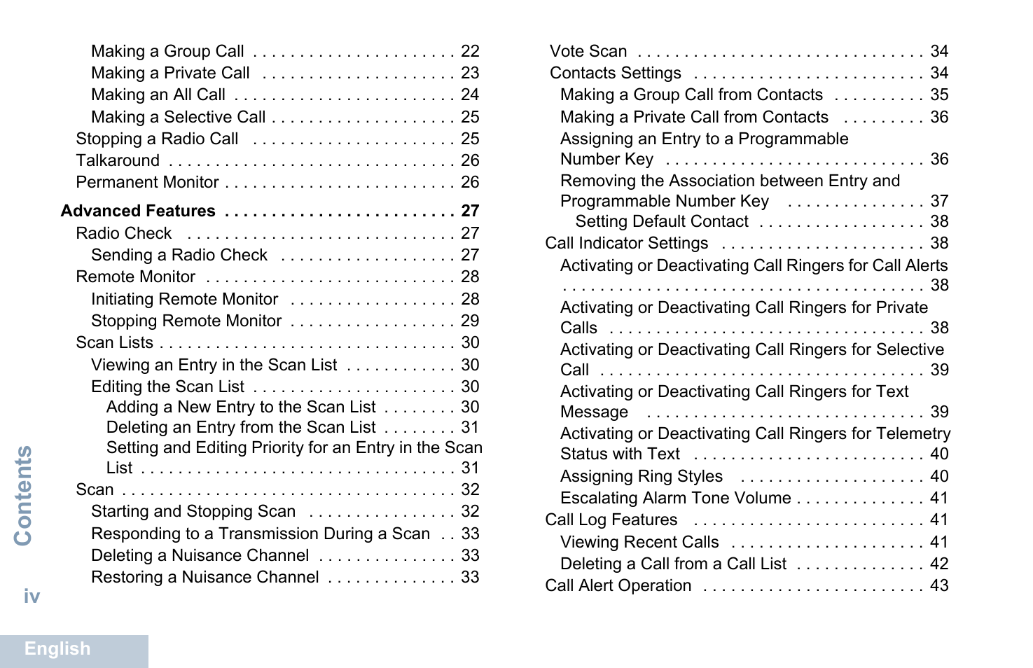 Content s | Motorola XPR 5550 User Manual | Page 6 / 118