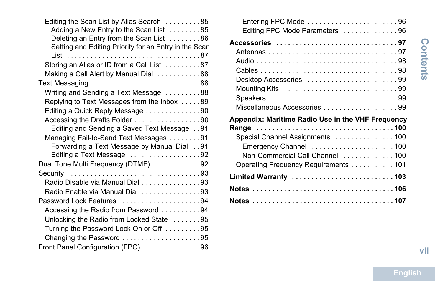 Content s | Motorola XPR 5550 User Manual | Page 9 / 118