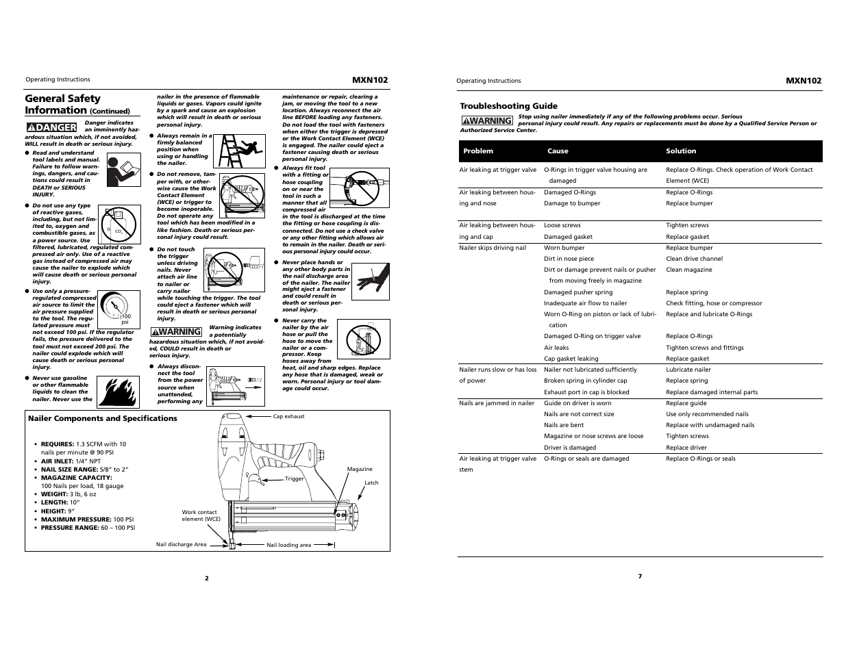 General safety information | Maxus MXN102 User Manual | Page 2 / 4