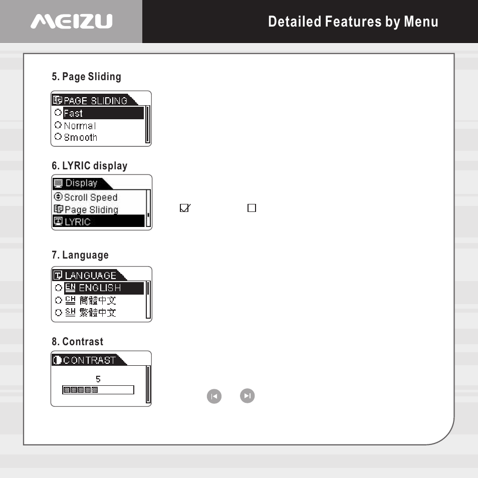 Detailed features by menu | Meizu X6 User Manual | Page 35 / 72