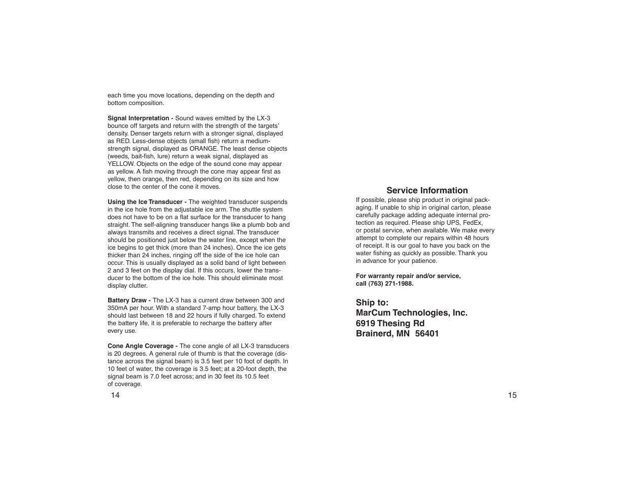 Marcum Technologies MARCUM LX-3 User Manual | Page 9 / 11