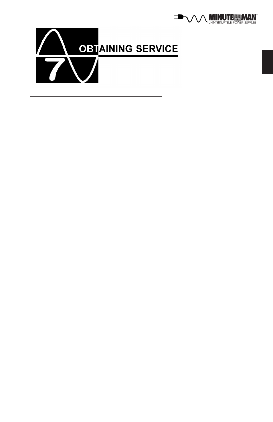 If the ups requires service | Minuteman UPS E700RM1U User Manual | Page 20 / 28