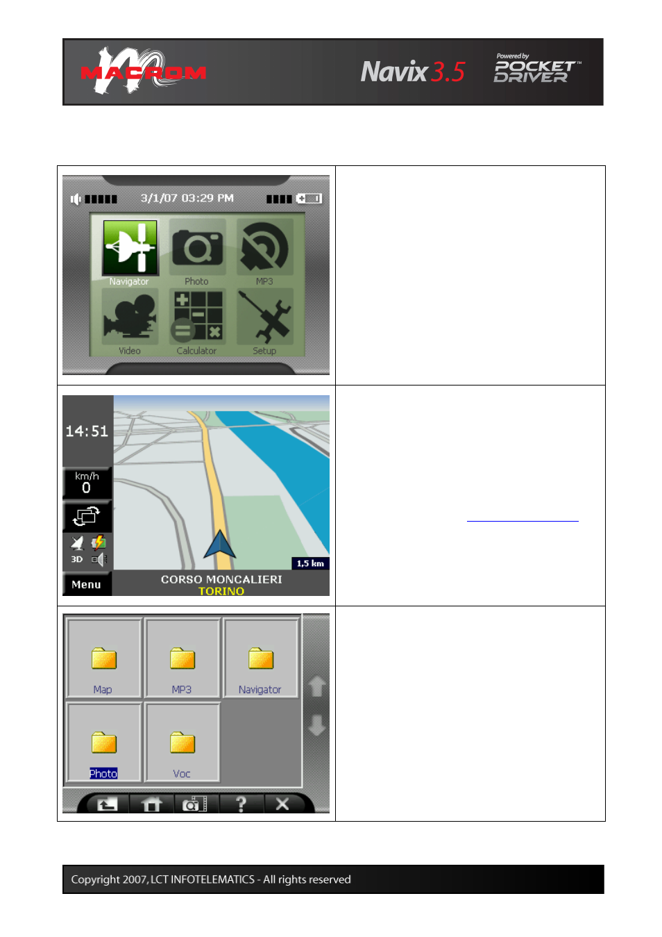 Main functions | Macrom 3.5 User Manual | Page 12 / 19