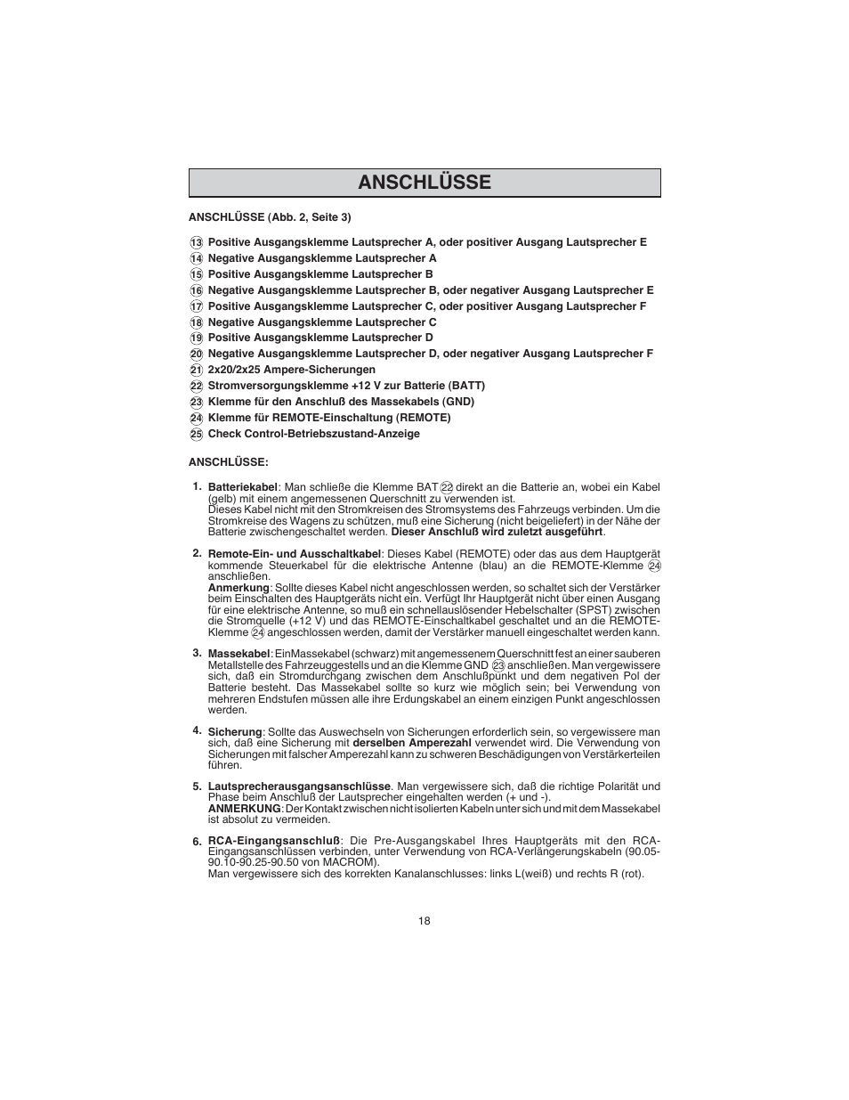 Anschlüsse | Macrom 44.05 User Manual | Page 16 / 44