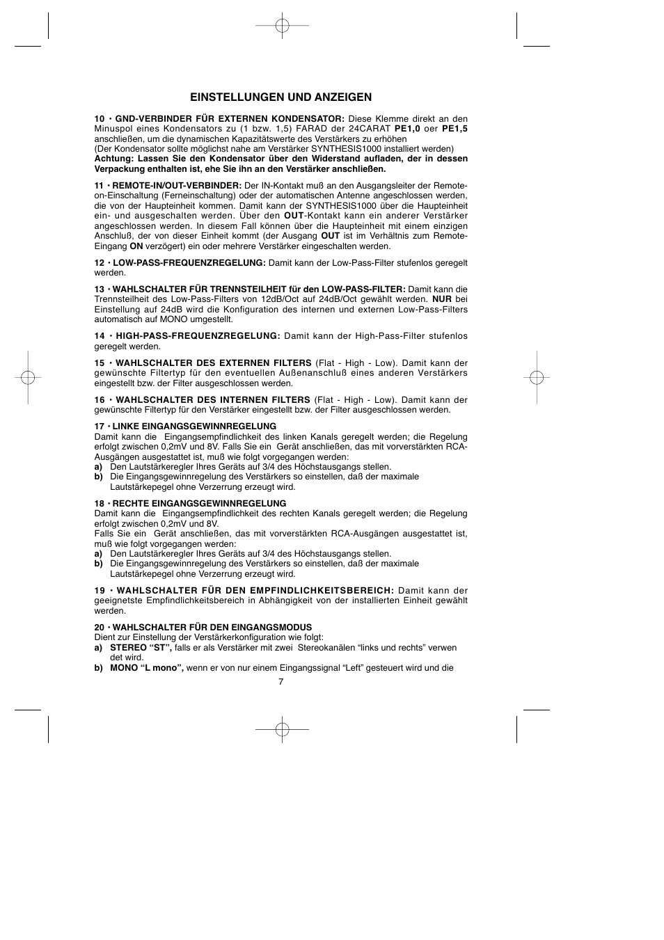 Einstellungen und anzeigen | Macrom 1000 User Manual | Page 11 / 25