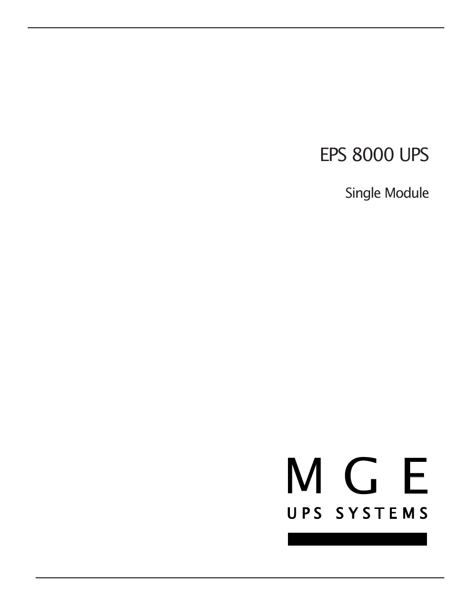 Eps 8000 ups | MGE UPS Systems EPS 8000 User Manual | Page 3 / 54