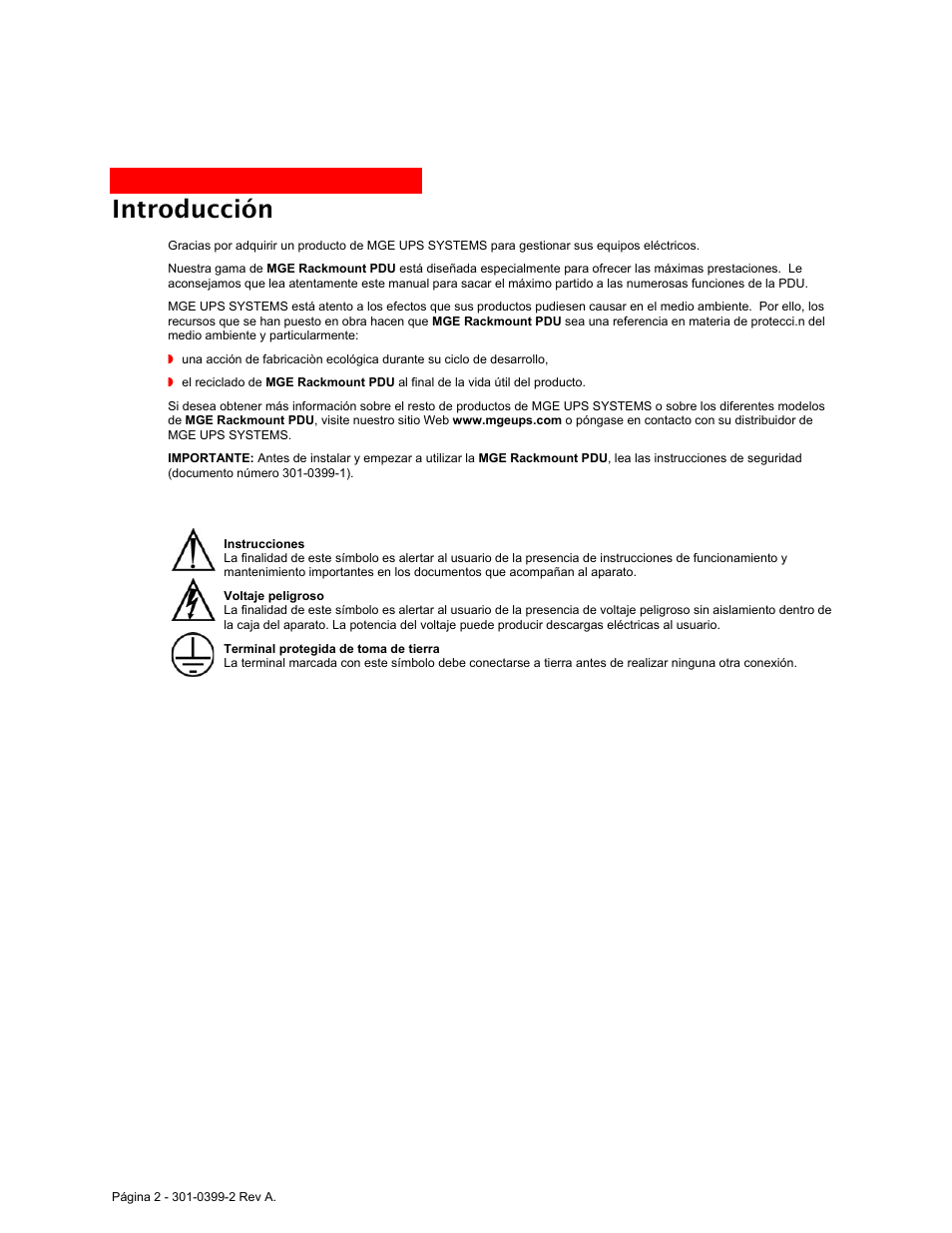 Introducción | MGE UPS Systems Rackmount PDU User Manual | Page 28 / 36